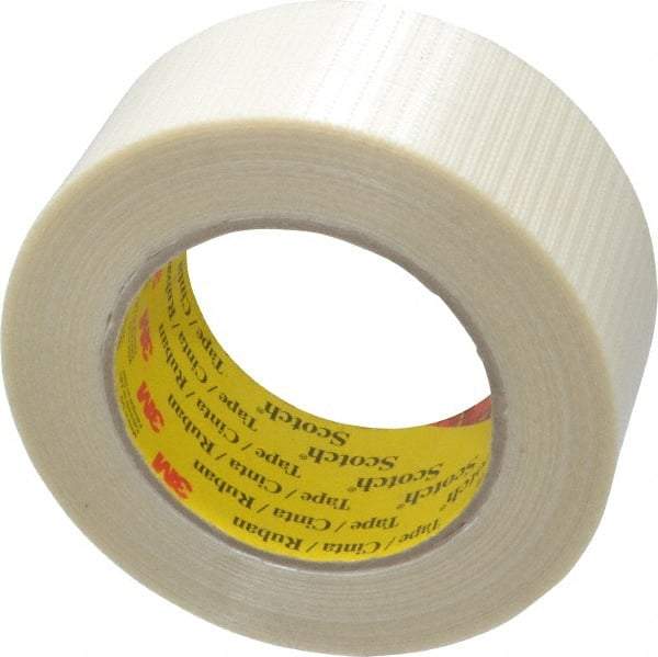 3M - 2" x 55 Yd Clear Rubber Adhesive Packaging Tape - Polypropylene Film Backing, 5.7 mil Thick, 150 Lb Tensile Strength, Series 8959 - Caliber Tooling