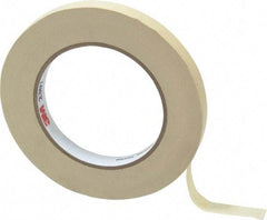 3M - 1/2" Wide x 60 Yd Long Tan Paper Masking Tape - Series 2307, 5.2 mil Thick, 23 In/Lb Tensile Strength - Caliber Tooling