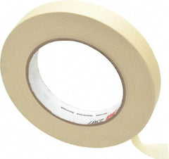 3M - 3/4" Wide x 60 Yd Long Tan Paper Masking Tape - Series 2307, 5.2 mil Thick, 23 In/Lb Tensile Strength - Caliber Tooling