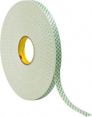 3M - 3/4" x 72 Yd Acrylic Adhesive Double Sided Tape - 1/32" Thick, Off-White, Urethane Foam Liner, Continuous Roll, Series 4032 - Caliber Tooling