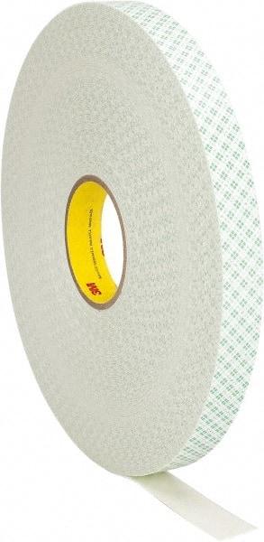 3M - 1" x 72 Yd Acrylic Adhesive Double Sided Tape - 1/32" Thick, Off-White, Urethane Foam Liner, Continuous Roll, Series 4032 - Caliber Tooling