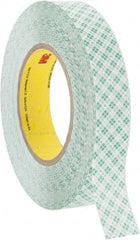 3M - 1" x 36 Yd Rubber Adhesive Double Sided Tape - 9 mil Thick, White, Polyethylene Film Liner, Continuous Roll, Series 9589 - Caliber Tooling