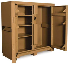 Knaack - 60" Wide x 24" Deep x 60" High Job Site Tool Storage Cabinet - 2 Door, Steel, Tan - Caliber Tooling