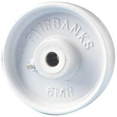 Fairbanks - 5 Inch Diameter x 2 Inch Wide, Cast Iron Caster Wheel - 1,000 Lb. Capacity, 2-1/4 Inch Hub Length, 5/8 Inch Axle Diameter, Plain Bearing - Caliber Tooling