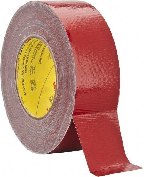 3M - 2" Wide x 45 Yd Long Red Polyethylene Film Masking Tape - Series 5959, 12 mil Thick, 35 In/Lb Tensile Strength - Caliber Tooling