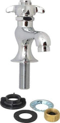 B&K Mueller - Standard, One Handle Design, Chrome, Round Deck Plate Single Mount Faucet - 4 Spoke Handle - Caliber Tooling