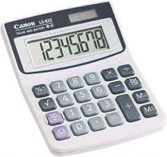 Canon - 8-Digit LCD Handheld Calculator - White, Solar & Battery Powered - Caliber Tooling