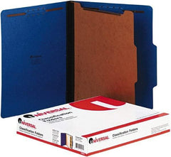 UNIVERSAL - 8-1/2 x 11", Letter Size, Blue, Classification Folders with Top Tab Fastener - 2/5 Tab Cut Location - Caliber Tooling