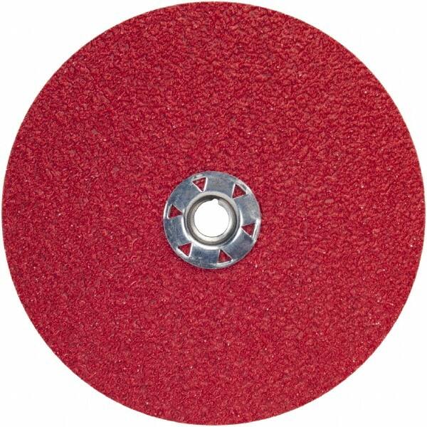 Norton - 7" Diam 5/8-11 Threaded Hole 50 Grit Fiber Disc - Coarse Grade, Ceramic Alumina, 8,600 Max RPM - Caliber Tooling