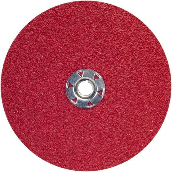 Norton - 7" Diam 5/8-11 Threaded Hole 24 Grit Fiber Disc - Very Coarse Grade, Ceramic Alumina, 8,600 Max RPM - Caliber Tooling