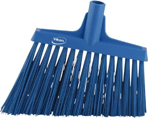 Vikan - 9-1/2" Wide, Blue Synthetic Bristles, Angled Broom - Caliber Tooling