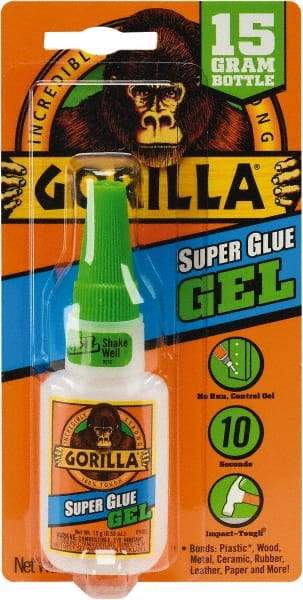 Gorilla Glue - 0.53 oz Bottle Clear Super Glue - 24 hr Full Cure Time, Bonds to Most Surfaces - Caliber Tooling