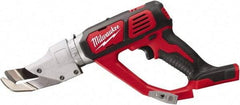 Milwaukee Tool - 3,000 SPM, 18 Volt, Inline Handle, Handheld Cordless Shear - 18 Gauge (Mild Steel) Cutting Capacity - Caliber Tooling