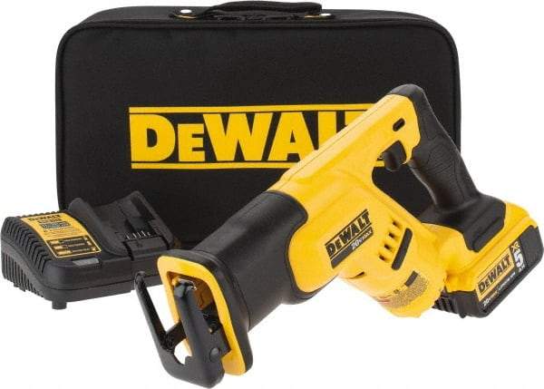 DeWALT - 20V, 0 to 2,900 SPM, Cordless Reciprocating Saw - 1-1/8" Stroke Length, 14" Saw Length, 1 Lithium-Ion Battery Included - Caliber Tooling