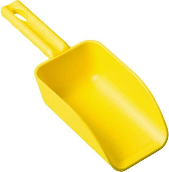 Remco - 16 oz Yellow Polypropylene Flat Bottom Scoop - 3.2" Wide x 2" Deep Bowl, 10.4" OAL - Caliber Tooling