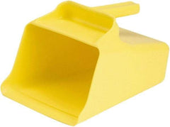 Remco - 128 oz Yellow Polypropylene Flat Bottom Scoop - 8.7" Wide x 6.7" Deep Bowl, 11" OAL - Caliber Tooling