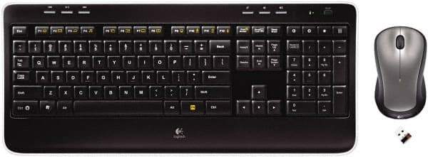 Logitech - Black Keyboard/Mouse - Use with Windows XP, Vista, 7, 8 - Caliber Tooling