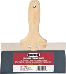 Hyde Tools - 8" Wide Flexible Blade Steel Joint Knife - Flexible, Hardwood Handle - Caliber Tooling