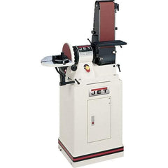 Jet - 48" Long x 6" Wide Belt, 9" Diam, Combination Sanding Machine - 0.75 hp, Single Phase - Caliber Tooling