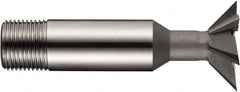 DORMER - 7/8" Diam x 0.2559" Width of Cut, 45° Included Angle, High Speed Steel Dovetail Cutter - 1/2" Shank Diam, Uncoated - Caliber Tooling