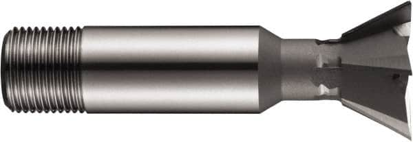 DORMER - 3/4" Diam x 0.2756" Width of Cut, 60° Included Angle, High Speed Steel Dovetail Cutter - 1/2" Shank Diam, Uncoated - Caliber Tooling