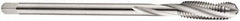 DORMER - M8x1.25 Metric Coarse 3 Flute 6H Bottoming Spiral Flute Tap - Cobalt, Bright Finish, 90mm OAL, Right Hand Flute, Right Hand Thread, Series E258 - Caliber Tooling