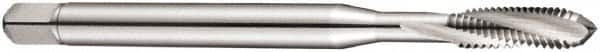 DORMER - M2.5x0.45 Metric Coarse 3 Flute 6H Bottoming Spiral Flute Tap - Cobalt, Bright Finish, 50mm OAL, Right Hand Flute, Right Hand Thread, Series E207 - Caliber Tooling