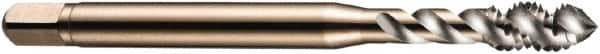 DORMER - M5x0.80 Metric Coarse 3 Flute 6H Bottoming Spiral Flute Tap - Cobalt, Bright Finish, 58mm OAL, Right Hand Flute, Right Hand Thread, Series E002 - Caliber Tooling