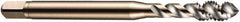 DORMER - M5x0.80 Metric Coarse 3 Flute 6H Bottoming Spiral Flute Tap - Cobalt, Bright Finish, 58mm OAL, Right Hand Flute, Right Hand Thread, Series E002 - Caliber Tooling