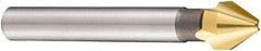 DORMER - 10mm Shank Diam, 3 Flute 60° High Speed Steel Countersink - TiN Finish, 63mm OAL, Single End, Straight Shank, Right Hand Cut - Caliber Tooling