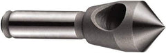 DORMER - 14mm Head Diam, 8mm Shank Diam, 1 Flute 90° Cobalt Countersink - Bright Finish, 48mm OAL, Single End, Straight Shank, Right Hand Cut - Caliber Tooling