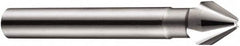 DORMER - 5mm Shank Diam, 3 Flute 60° High Speed Steel Countersink - Bright Finish, 45mm OAL, Single End, Straight Shank, Right Hand Cut - Caliber Tooling