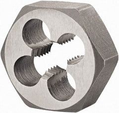 DORMER - M27x3.00 Metric Coarse Thread, Right Hand Thread, Hex Rethreading Die - High Speed Steel, 1-1/16" Thick, Series F302 - Exact Industrial Supply