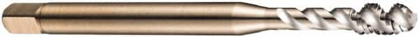 DORMER - 1/4-28 UNF 3 Flute 2B Bottoming Spiral Flute Tap - Cobalt, Bright Finish, 80mm OAL, Right Hand Flute, Right Hand Thread, Series EX30 - Caliber Tooling