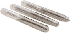 Union Butterfield - 5/16-18 UNC, 4 Flute, Bottoming, Plug & Taper, Bright Finish, High Speed Steel Tap Set - Right Hand Cut, 2-23/32" OAL, 1-1/8" Thread Length, 2B; 3B Class of Fit, Series 1500 - Exact Industrial Supply