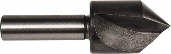 Union Butterfield - 1/2" Head Diam, 1/4" Shank Diam, 1 Flute 82° High Speed Steel Countersink - Bright Finish, 1-27/32" OAL, Single End, Straight Shank, Right Hand Cut - Caliber Tooling