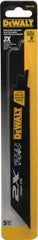 DeWALT - 8" Long x 1" Thick, Bi-Metal Reciprocating Saw Blade - Straight Profile, 14 to 18 TPI, Toothed Edge - Caliber Tooling