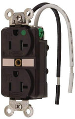 Hubbell Wiring Device-Kellems - 125 VAC, 20 Amp, 5-20R NEMA Configuration, Brown, Hospital Grade, Self Grounding Duplex Receptacle - 1 Phase, 2 Poles, 3 Wire, Flush Mount, Chemical, Corrosion and Impact Resistant, Tamper Resistant - Caliber Tooling