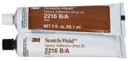 3M - 2 oz Tube Two Part Epoxy - 90 min Working Time, 3,200 psi Shear Strength, Series 2216 - Caliber Tooling