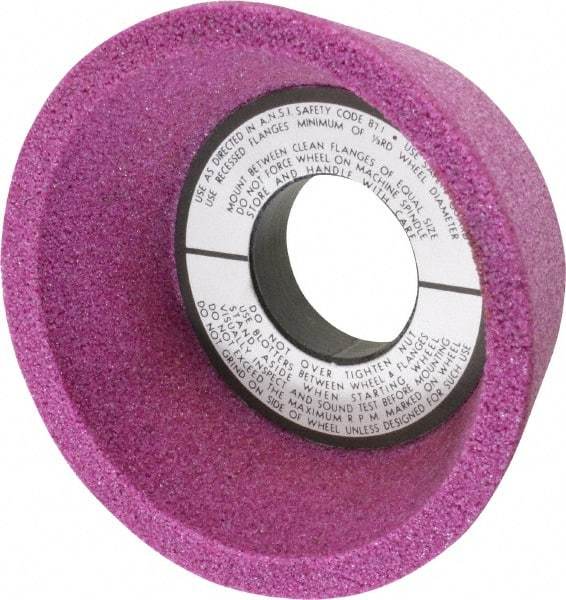 Grier Abrasives - 4" Diam, 1-1/4" Hole Size, 2-1/8" Overall Thickness, 46 Grit, Type 11 Tool & Cutter Grinding Wheel - Coarse Grade, Aluminum Oxide, K Hardness, Vitrified Bond, 6,207 RPM - Caliber Tooling