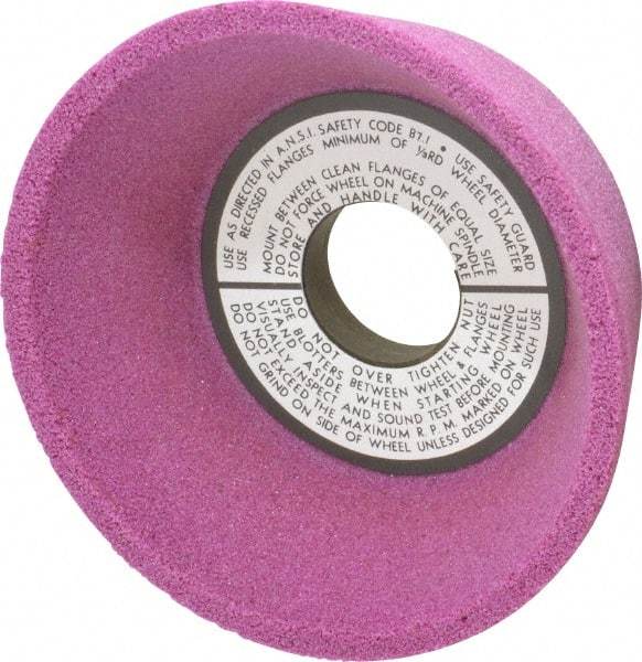 Grier Abrasives - 5" Diam, 1-1/4" Hole Size, 2-3/16" Overall Thickness, 60 Grit, Type 11 Tool & Cutter Grinding Wheel - Medium Grade, Aluminum Oxide, K Hardness, Vitrified Bond, 4,966 RPM - Caliber Tooling