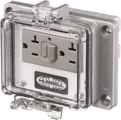 Hubbell Wiring Device-Kellems - 5-15R, 5-20R NEMA, 125 VAC, 20 Amp, GFCI Receptacle - Cast Aluminum, Panel Mount, Includes In Cabinet Receptacle - Caliber Tooling