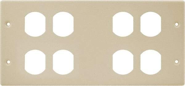 Hubbell Wiring Device-Kellems - 10.22 Inch Long x 4-3/4 Inch High, Rectangular 4 Gang Raceway Cover Plate - Ivory, For Use with HBL4750 Series Raceways - Caliber Tooling