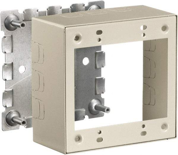 Hubbell Wiring Device-Kellems - 4.64 Inch Long x 2-1/4 Inch Wide x 4.54 Inch High, Rectangular 2 Gang Raceway Box - Ivory, For Use with HBL500 Series Raceways and HBL750 Series Raceways - Caliber Tooling