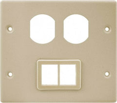 Hubbell Wiring Device-Kellems - 5.43 Inch Long x 4-3/4 Inch High, Rectangular Raceway Plate - Ivory, For Use with HBL4700 Series Raceways and HBL4750 Series Metal Raceways - Caliber Tooling