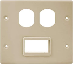 Hubbell Wiring Device-Kellems - 5.43 Inch Long x 4-3/4 Inch High, Rectangular Raceway Plate - Ivory, For Use with HBL4700 Series Raceways and HBL4750 Series Metal Raceways - Caliber Tooling