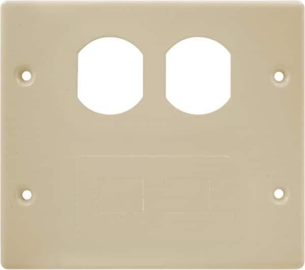 Hubbell Wiring Device-Kellems - 5.43 Inch Long x 4-3/4 Inch High, Rectangular Raceway Plate - Ivory, For Use with HBL4700 Series Raceways and HBL4750 Series Metal Raceways - Caliber Tooling