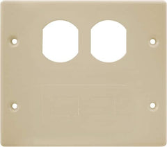 Hubbell Wiring Device-Kellems - 5.43 Inch Long x 4-3/4 Inch High, Rectangular Raceway Plate - Ivory, For Use with HBL4700 Series Raceways and HBL4750 Series Metal Raceways - Caliber Tooling