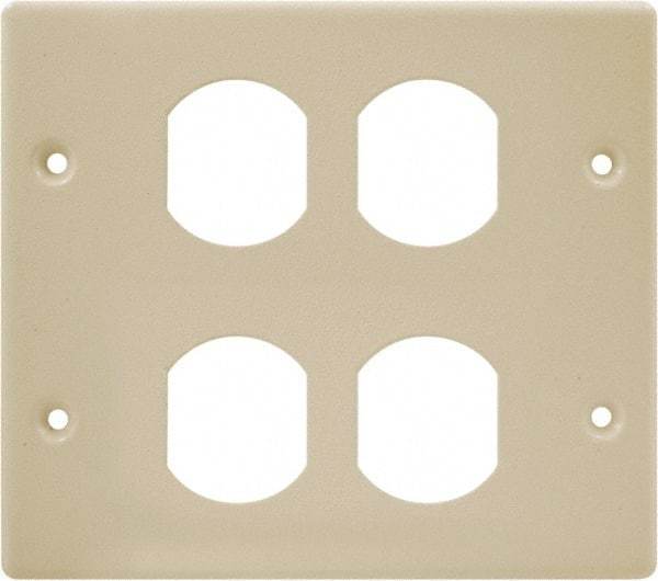 Hubbell Wiring Device-Kellems - 5.43 Inch Long x 4-3/4 Inch High, Rectangular Raceway Plate - Ivory, For Use with HBL4700 Series Raceways and HBL4750 Series Metal Raceways - Caliber Tooling