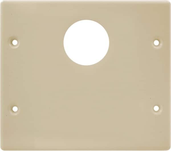 Hubbell Wiring Device-Kellems - 5.43 Inch Long x 4-3/4 Inch High, Rectangular Raceway Plate - Ivory, For Use with HBL4700 Series Raceways and HBL4750 Series Metal Raceways - Caliber Tooling